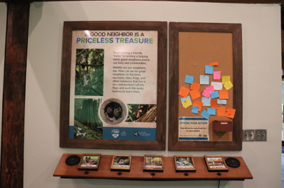 Nature Center exhibit with audio information on wildlife